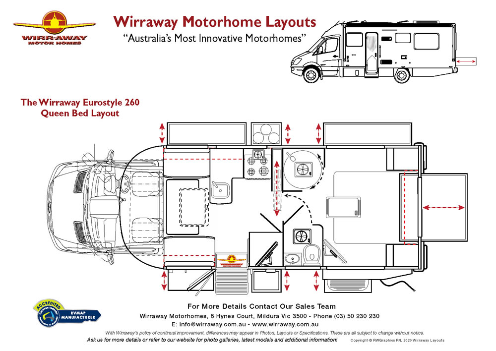 Wirraway 260 SL Motorhome Showing the slideout room