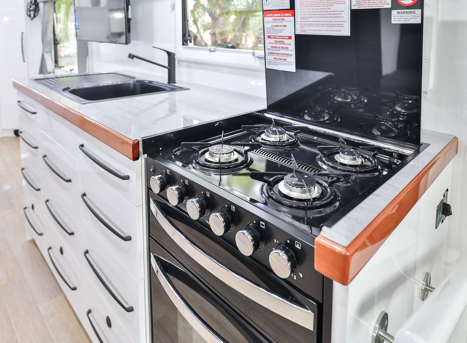Burners and sink